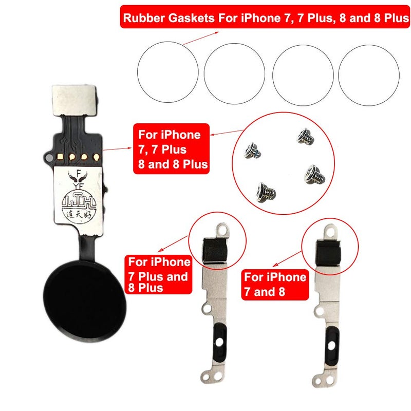 MEEFIX Home Button Key Fingerprint Repair Return Fixed Kits Set Replacement for iPhone 7/7 Plus and iPhone 8/8 Plus (Black) - Image 2